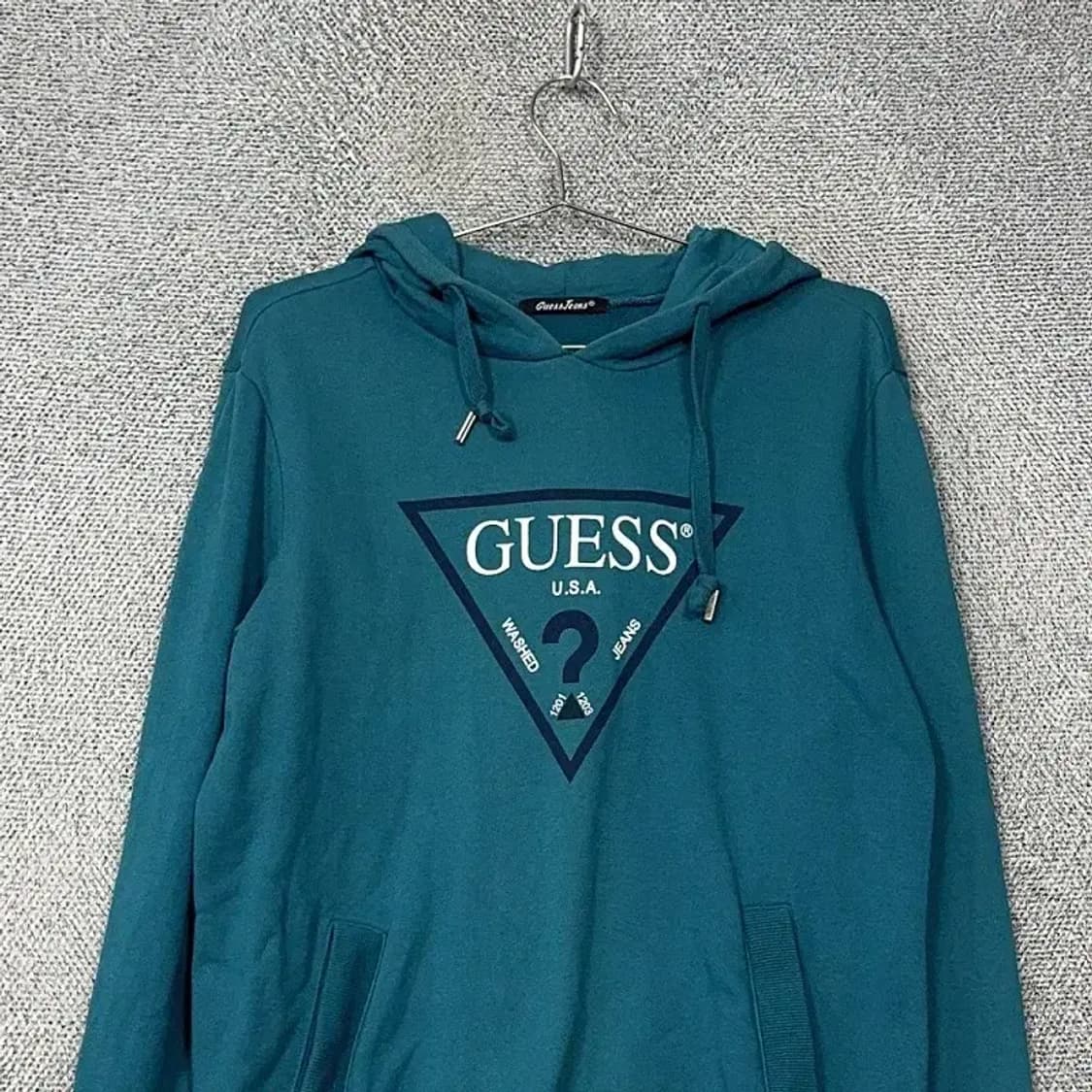 게스 프린팅 청록 빈티지 후드티 L 상품이미지3