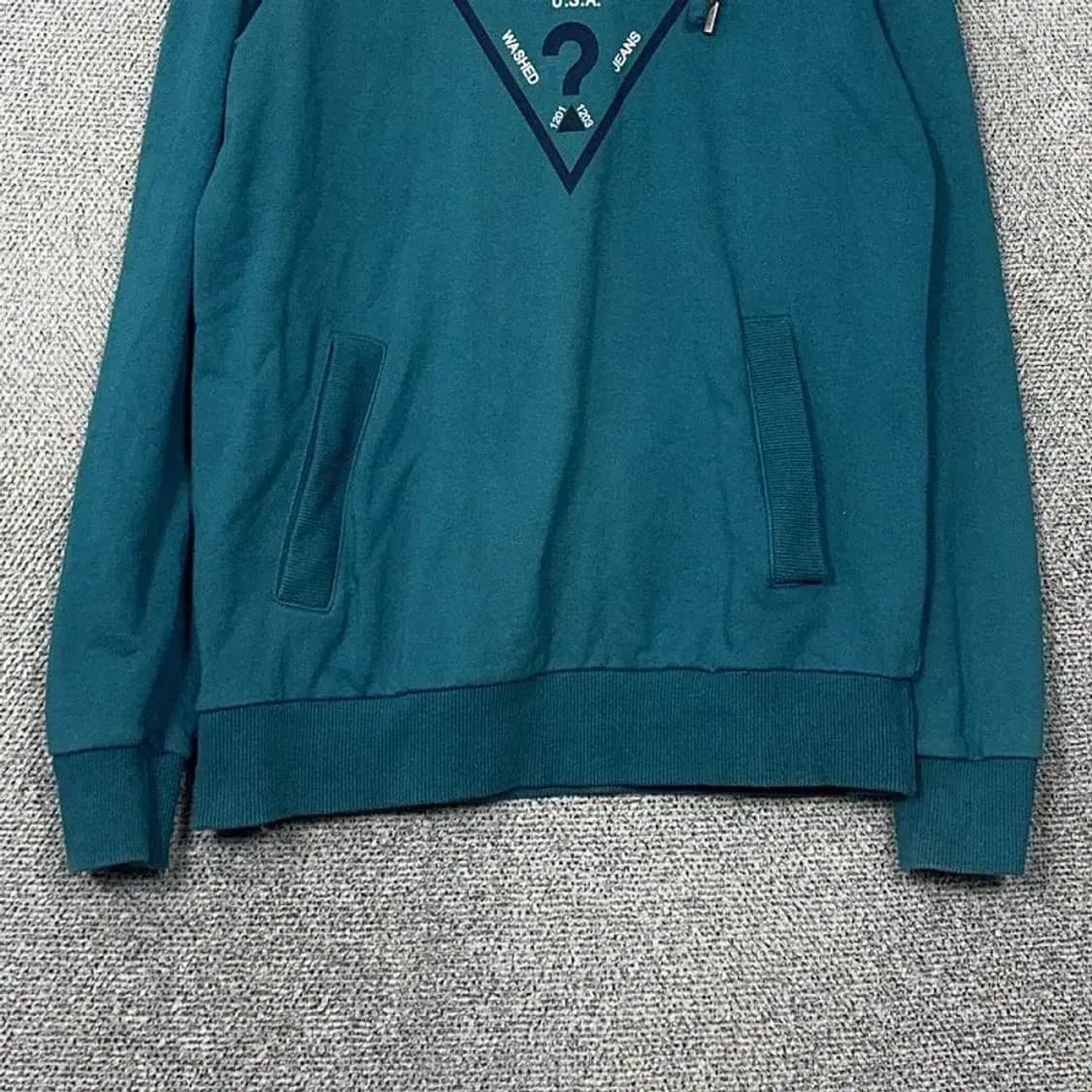 게스 프린팅 청록 빈티지 후드티 L 상품이미지4