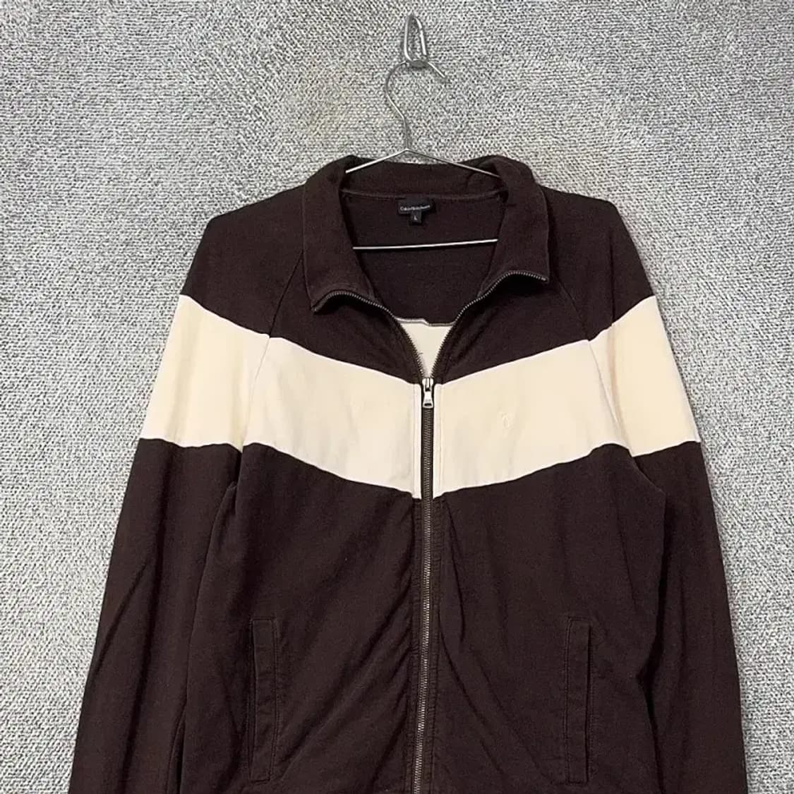 캘빈클라인 브라운 로고 코튼 집업 저지 L 상품이미지3