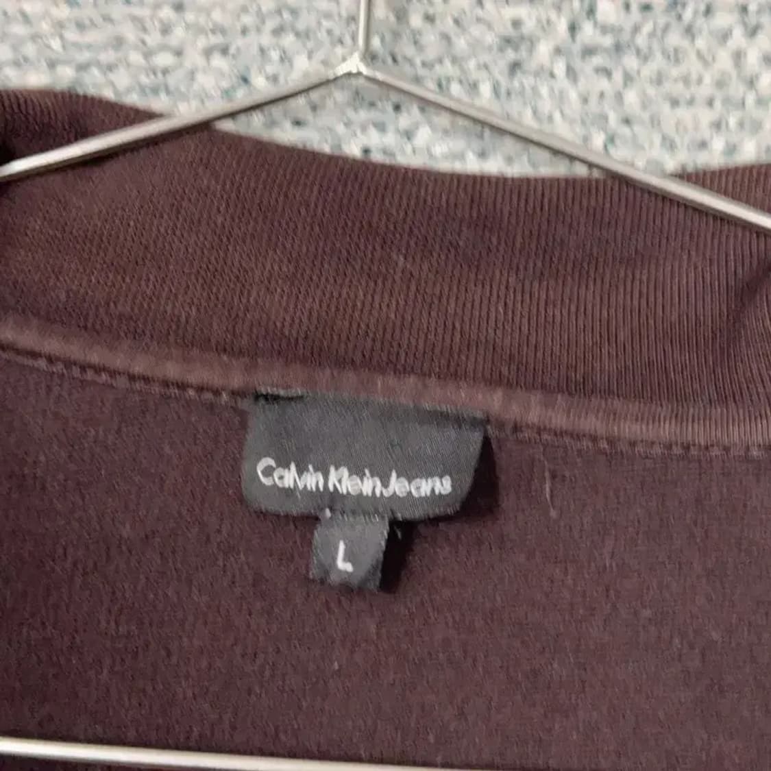 캘빈클라인 브라운 로고 코튼 집업 저지 L 상품이미지5