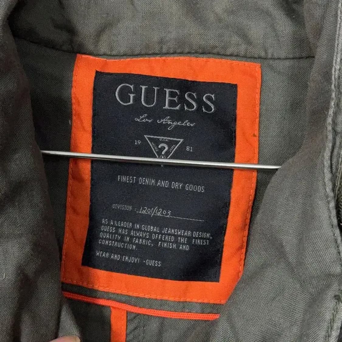 게스 여성 빈티지 사파리 카키 집업 조끼 M 상품이미지5