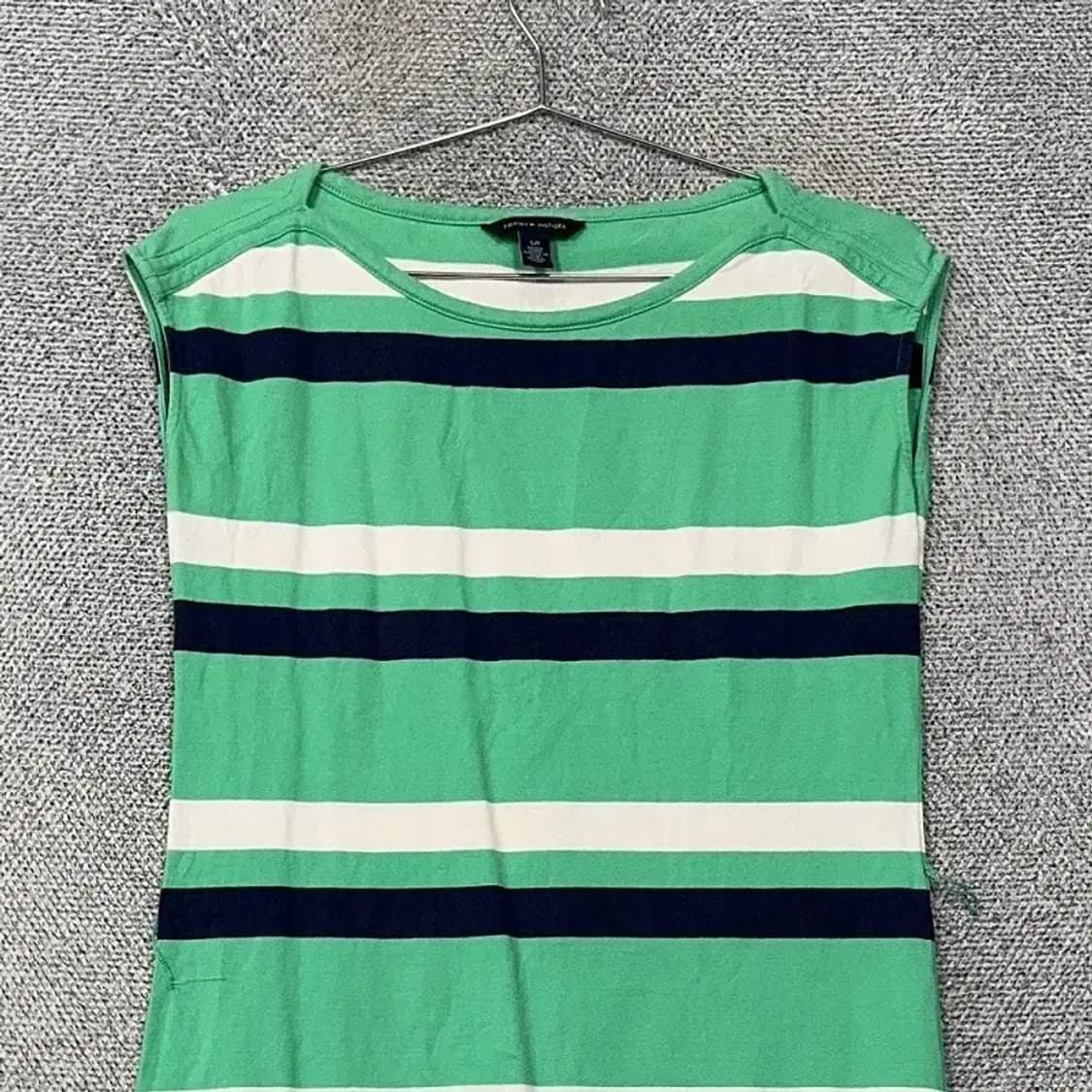 타미힐피거 스트라이프 그린 로고 민소매 원피스 S/P 상품이미지3