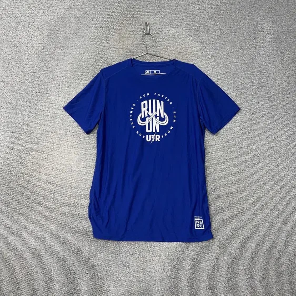 뉴발란스 프린팅 블루 기능성 운동 반팔티 105 상품이미지1