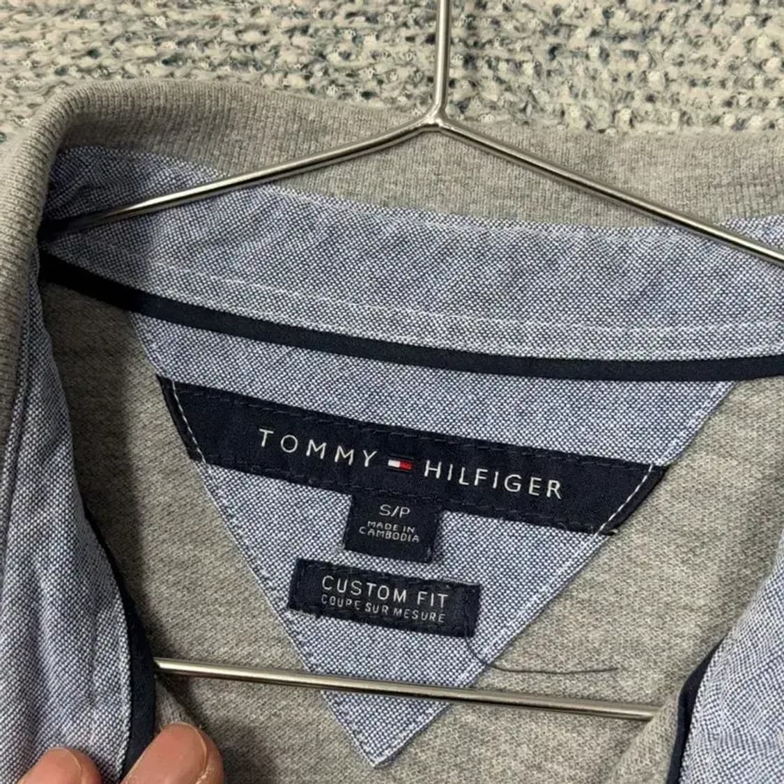 타미힐피거 라이트 그레이 로고 반팔 카라티 S 상품이미지5