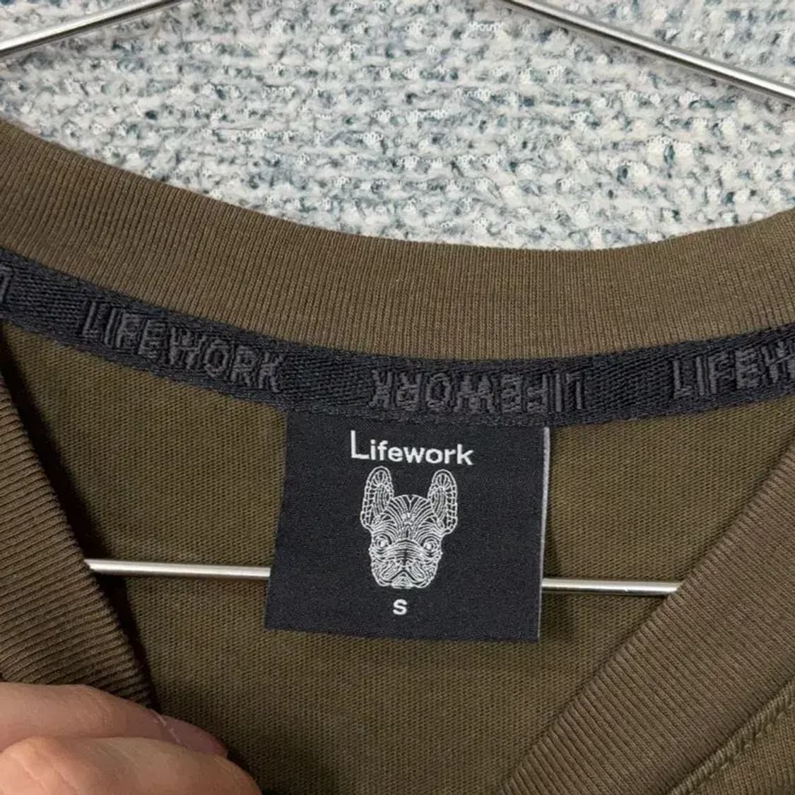 라이프워크 카키 로고 프린팅 오버핏 반팔티 S 상품이미지3