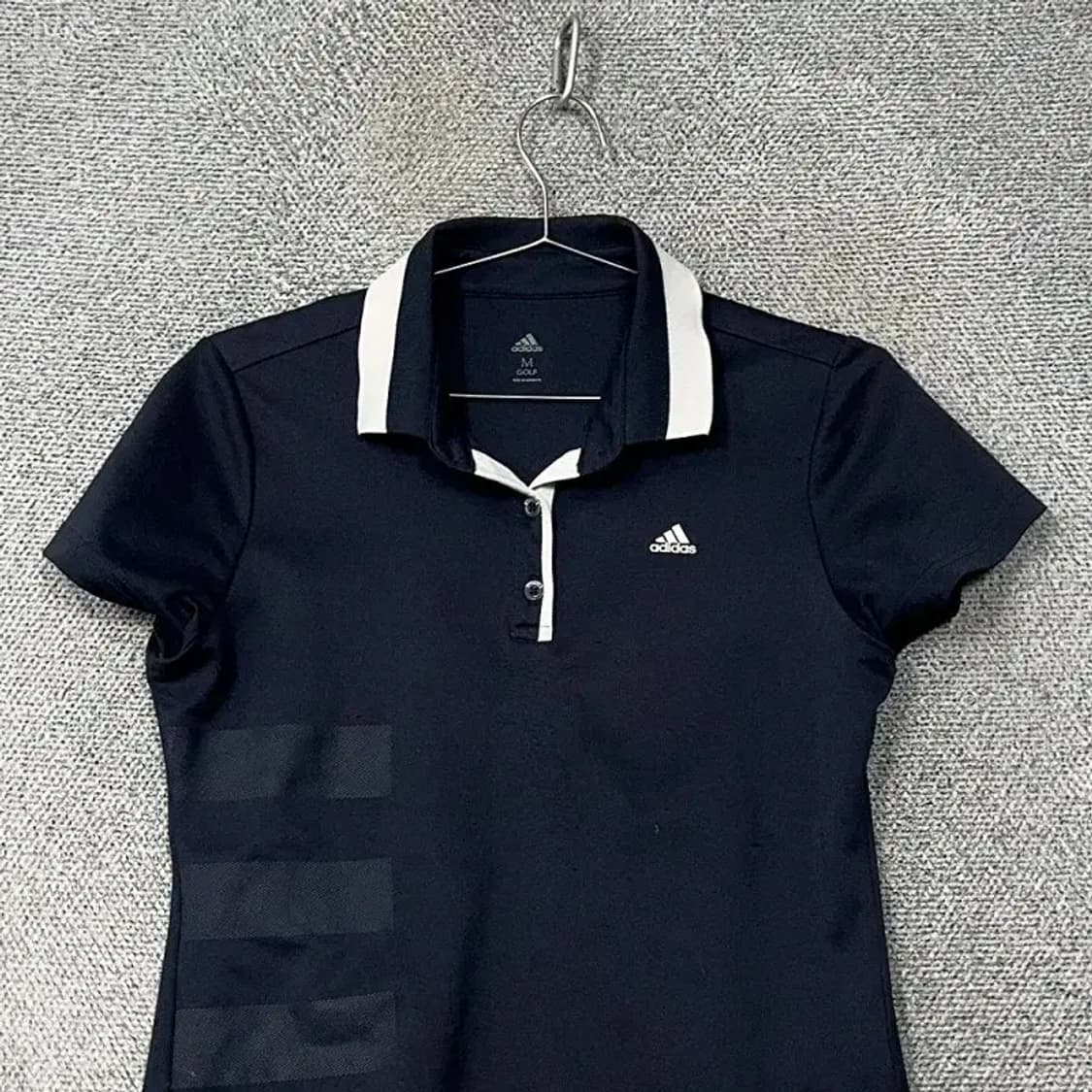 아디다스 네이비 로고 여성 골프 운동 기능성 반팔 카라티 M 상품이미지3