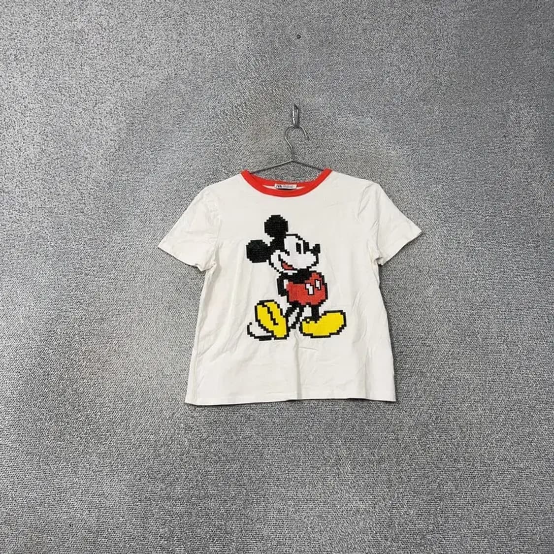 디즈니 자라 미키마우스 화이트 코튼 반팔티 M 상품이미지1