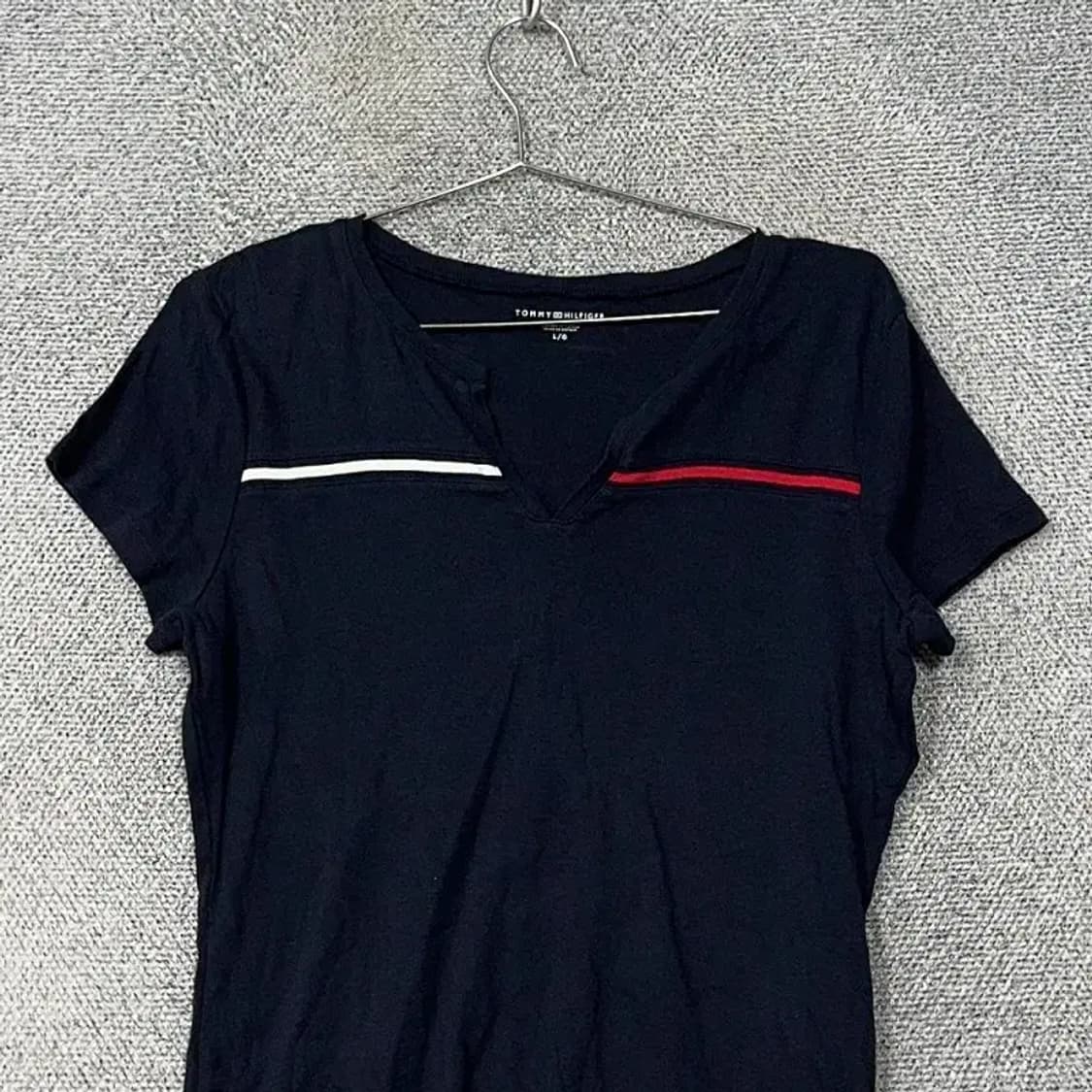 타미힐피거 네이비 로고 여성 반팔티 L 상품이미지3