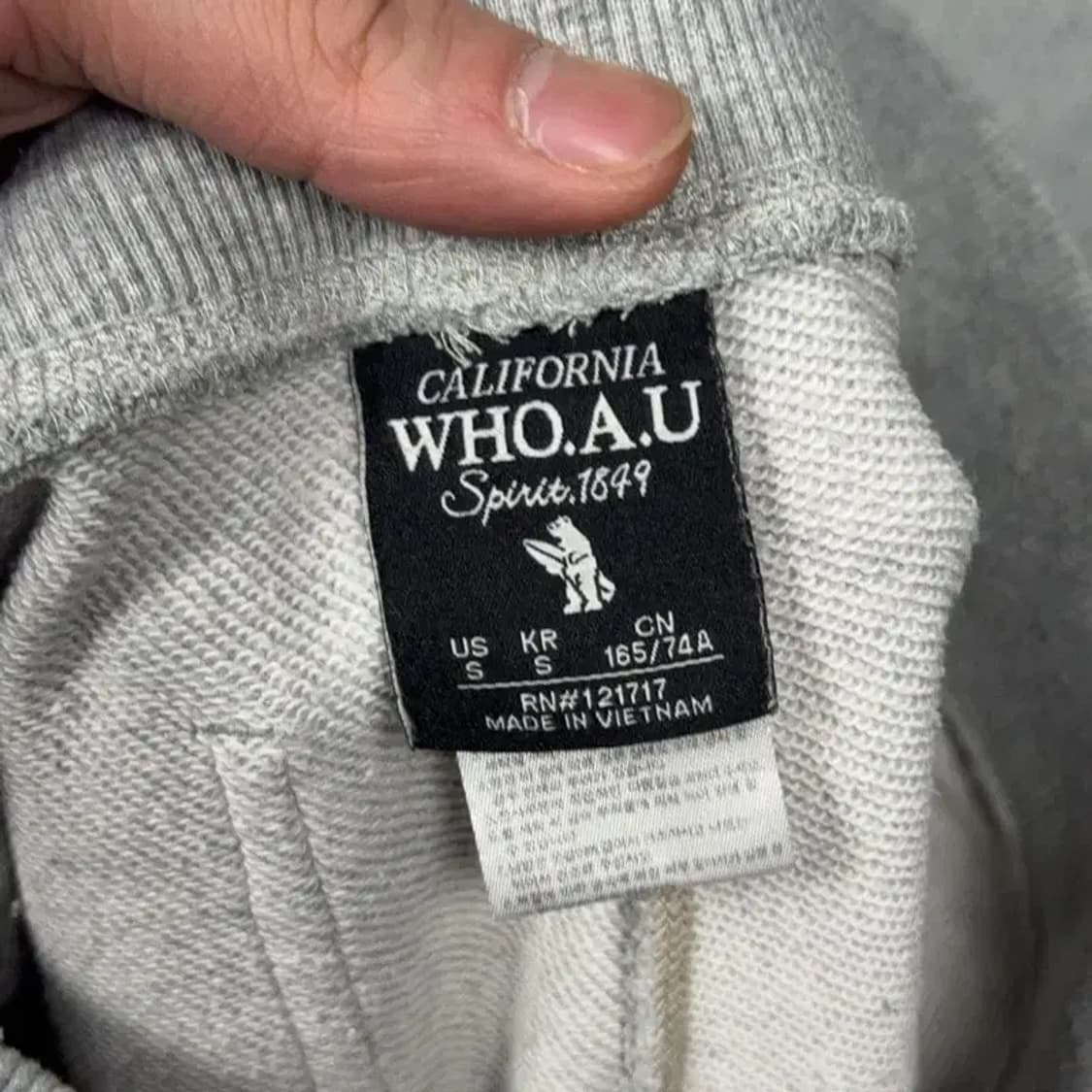 후아유 라이트 그레이 로고 밴딩 코튼 반바지 S 상품이미지4