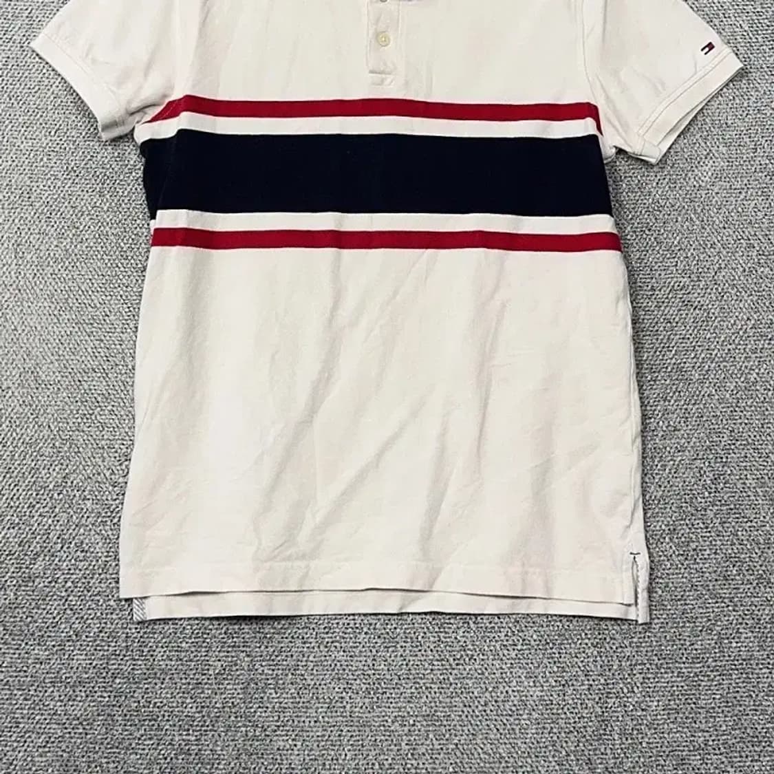 타미힐피거 화이트 로고 남성 캐주얼 반팔 카라티 M 상품이미지4
