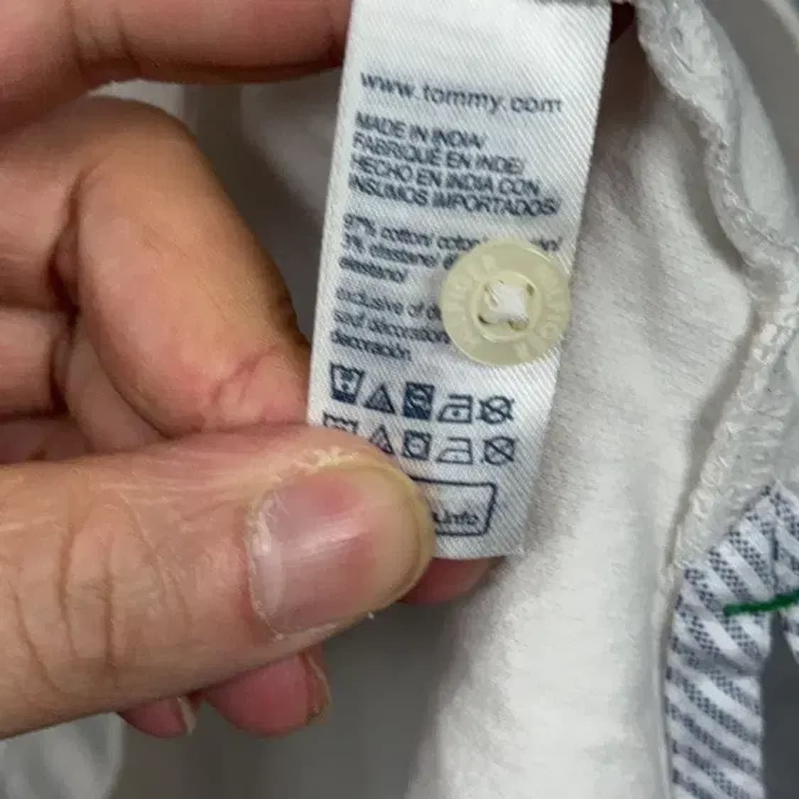 타미힐피거 화이트 로고 남성 캐주얼 반팔 카라티 M 상품이미지6