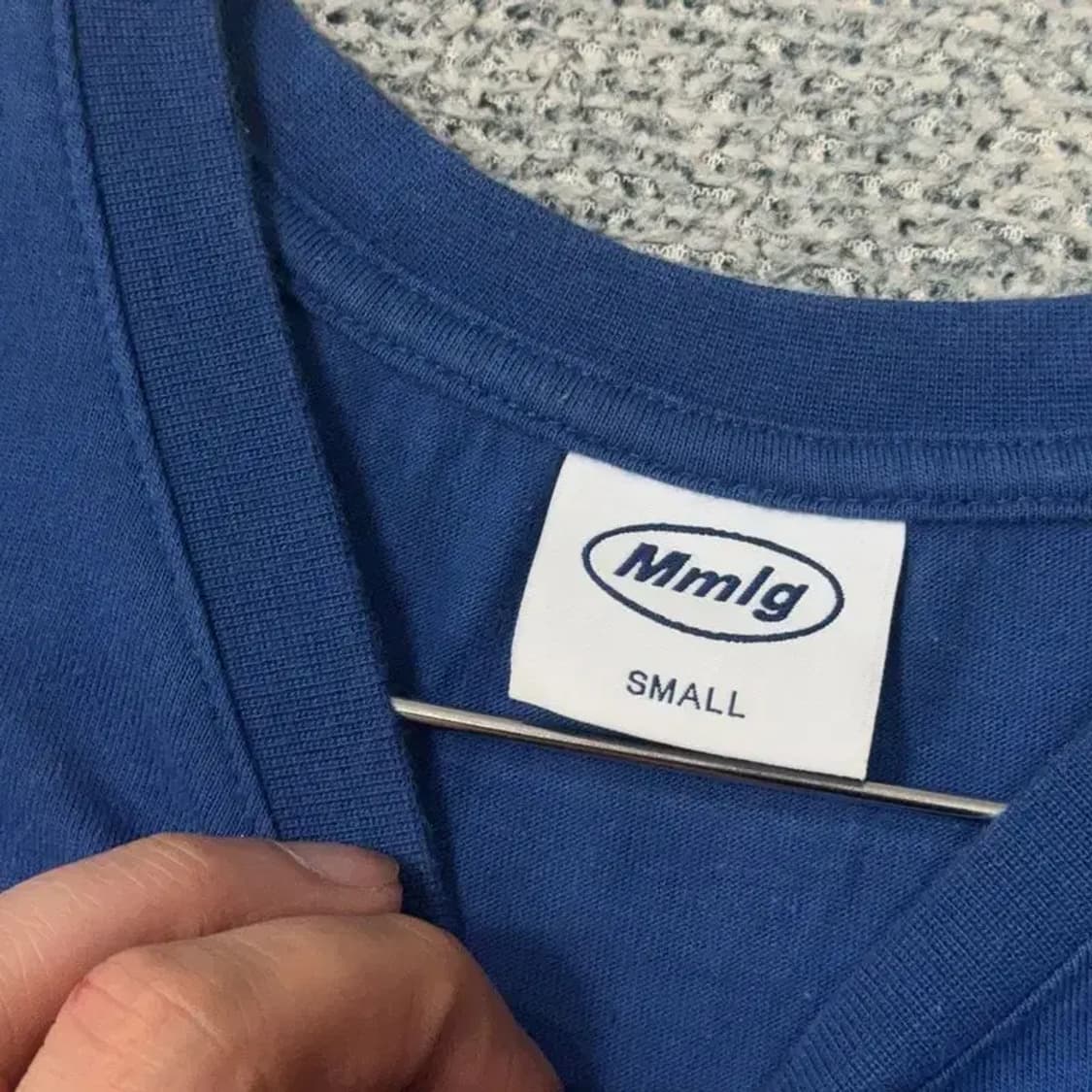 MMLG 로고 프린팅 블루 반팔 티 SMALL 상품이미지3