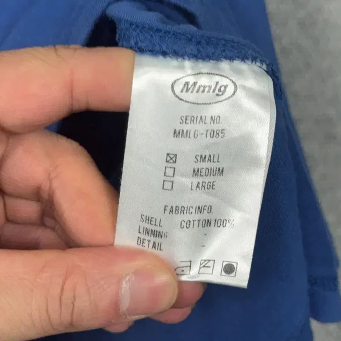 MMLG 로고 프린팅 블루 반팔 티 SMALL 상품이미지4