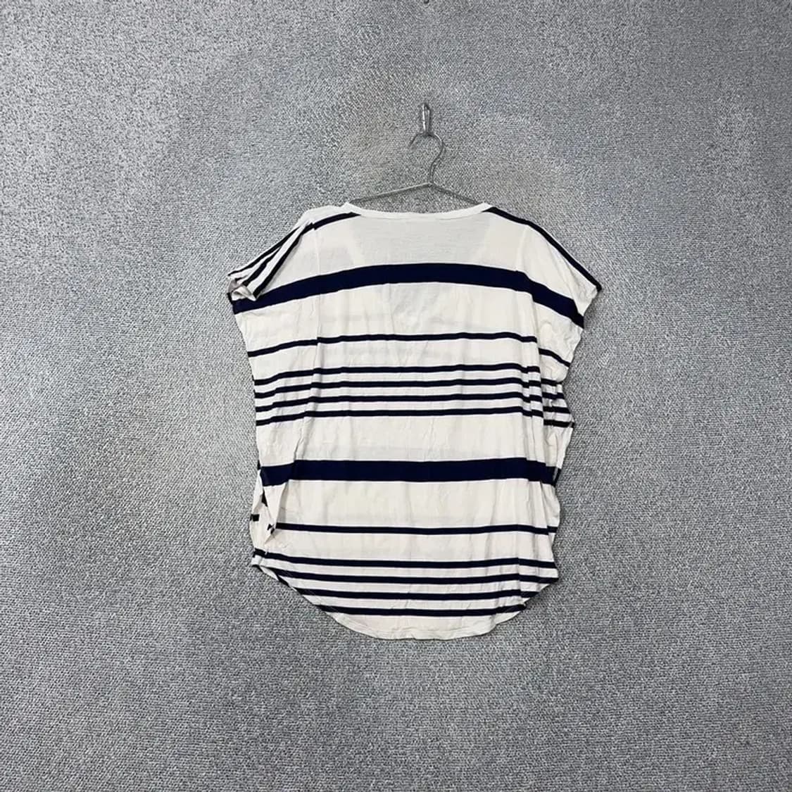타미힐피거 스트라이프 크림 브이넥 레이온 반팔티 S 상품이미지2