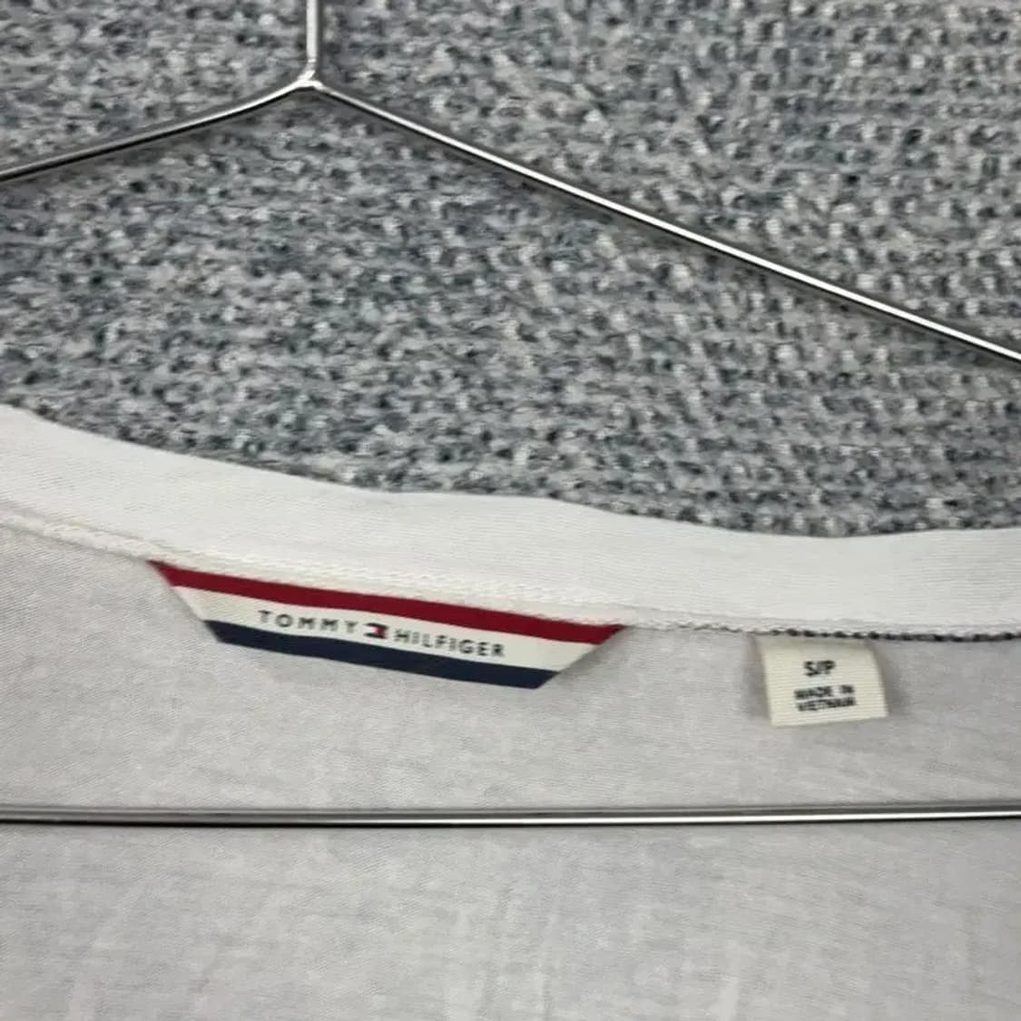 타미힐피거 스트라이프 크림 브이넥 레이온 반팔티 S 상품이미지5