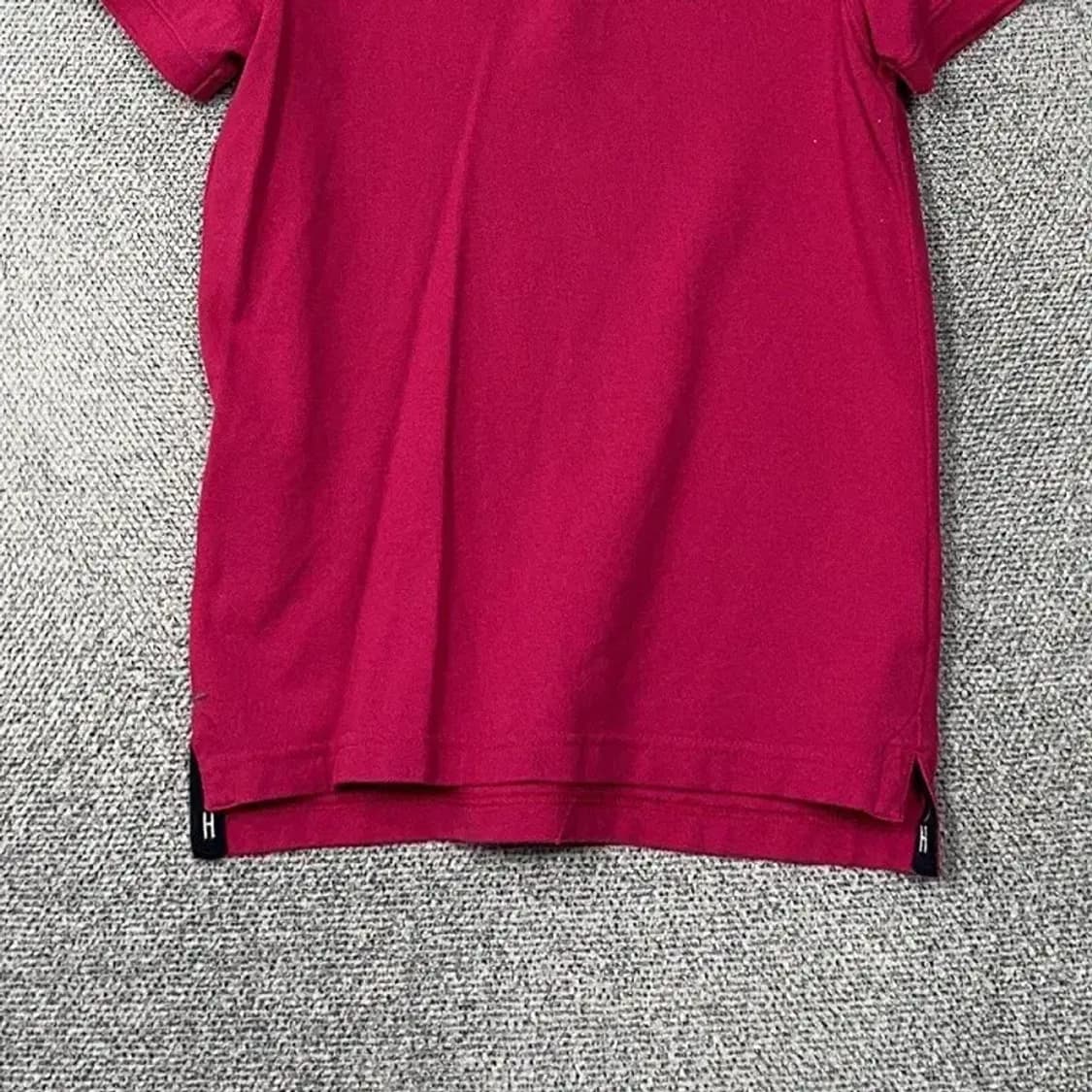 타미힐피거 핑크 자수 로고 반팔 카라티 XS 상품이미지4