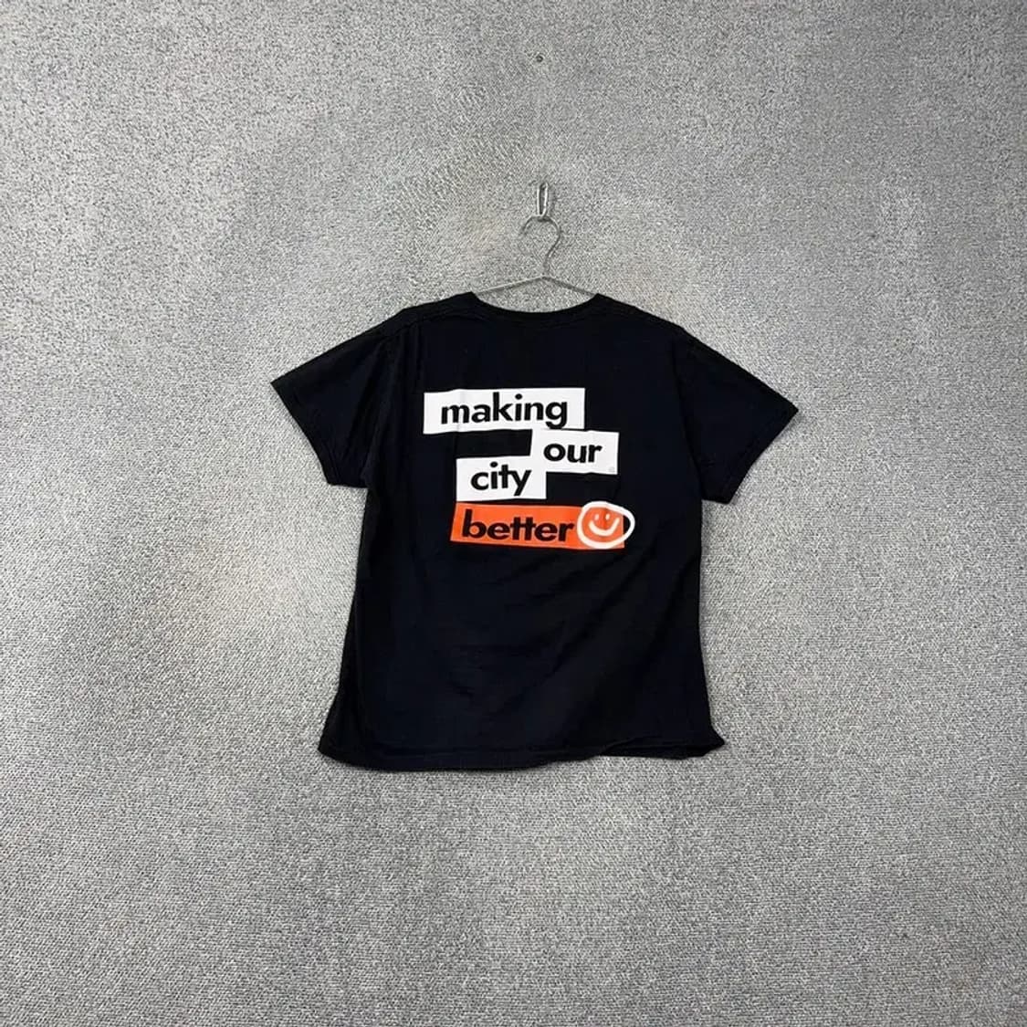 길단 빈티지 프린팅 블랙 반팔 티 L 상품이미지2