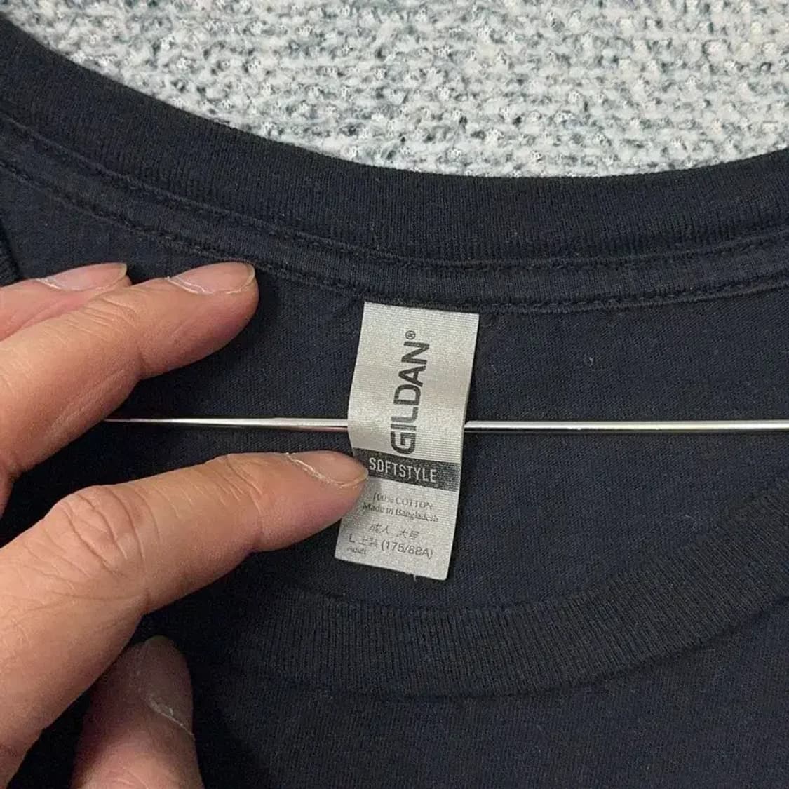 길단 빈티지 프린팅 블랙 반팔 티 L 상품이미지3