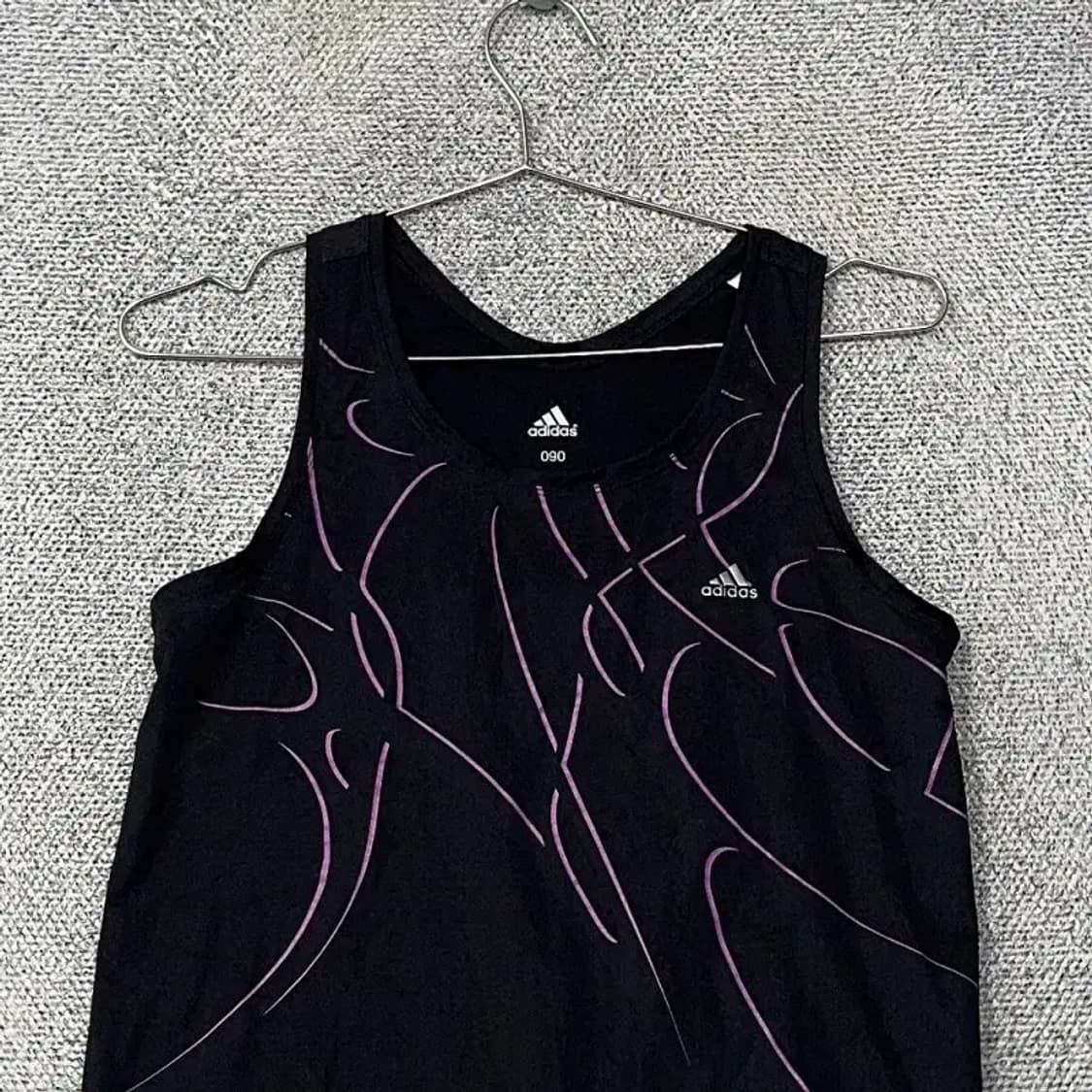 아디다스 블랙 로고 기능성 민소매 나시 90 상품이미지3