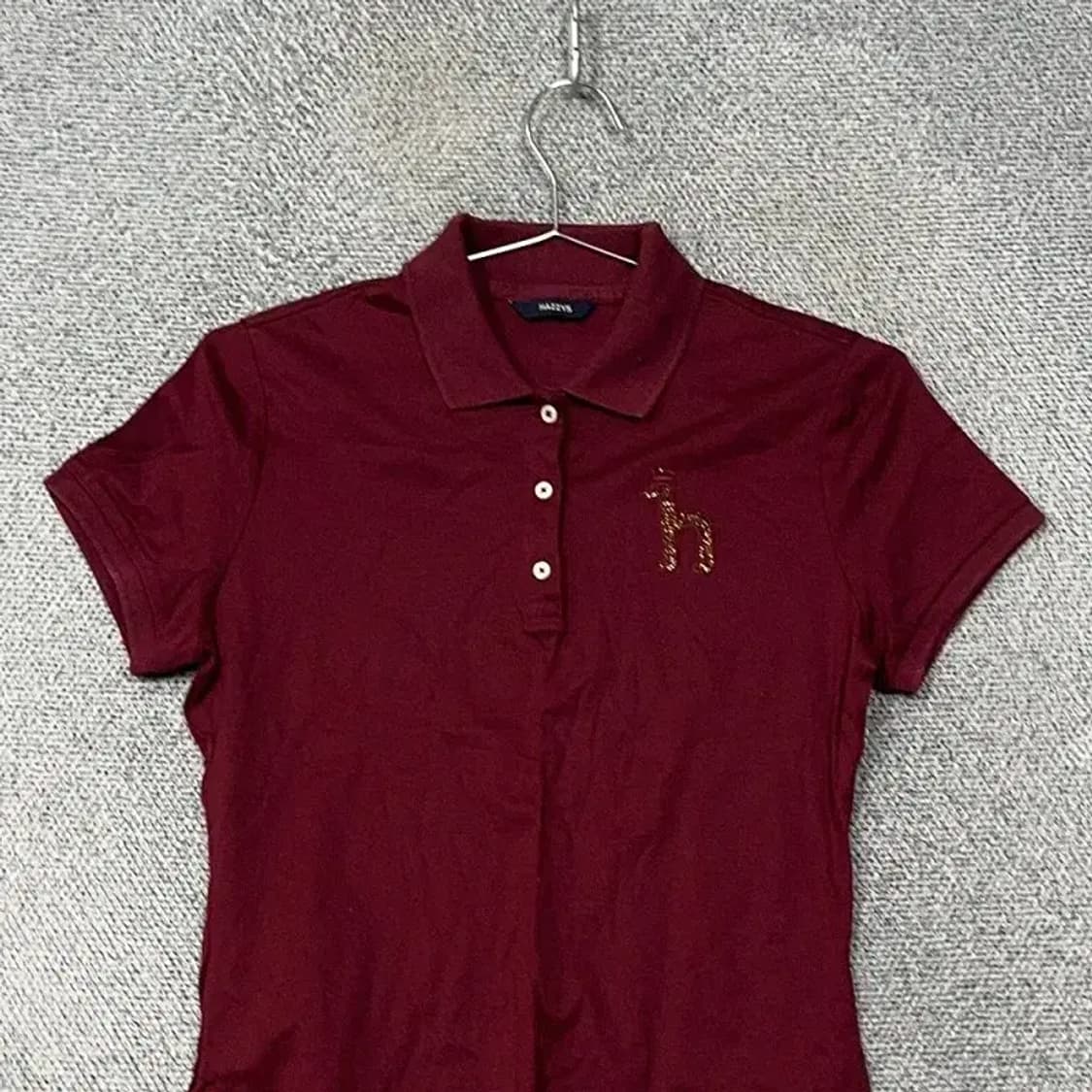 해지스 버건디 로고 여성 반팔 카라티 90 상품이미지3