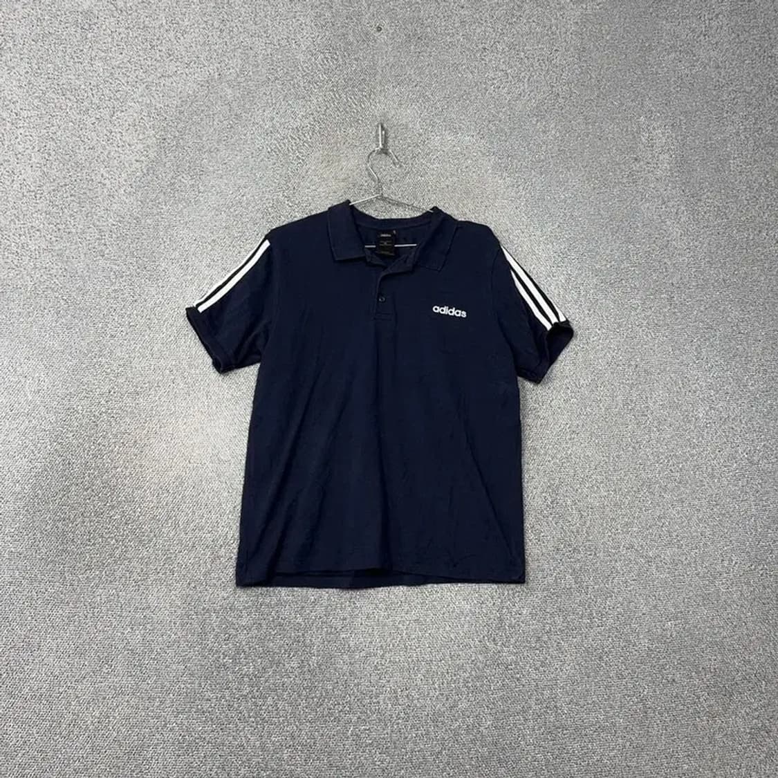 아디다스 삼선 로고 네이비 반팔 카라티 2XL 상품이미지1