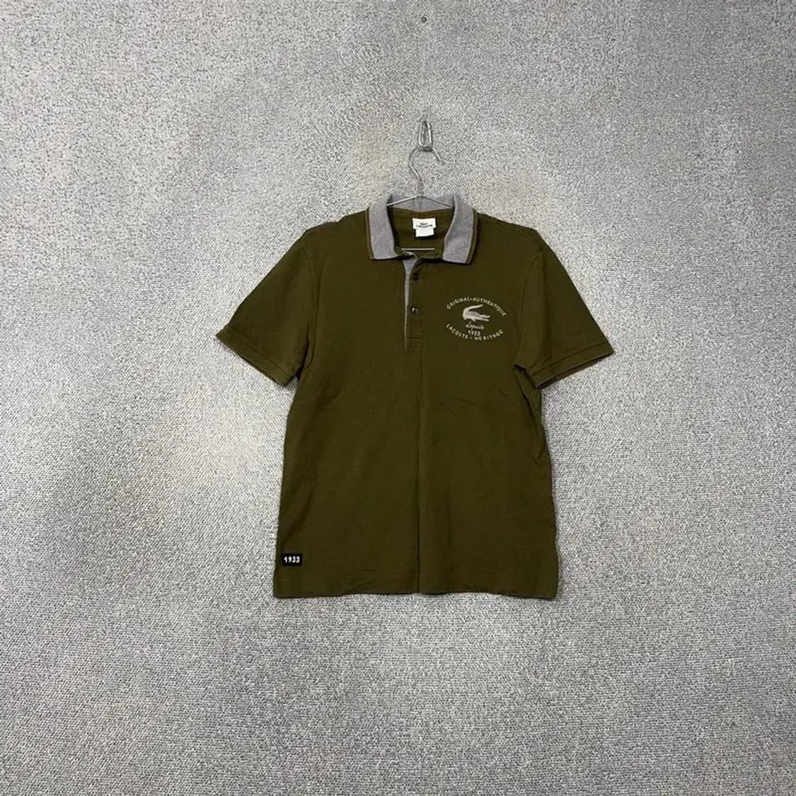 라코스테 로고 빈티지 카키 반팔 카라티 L 상품이미지1