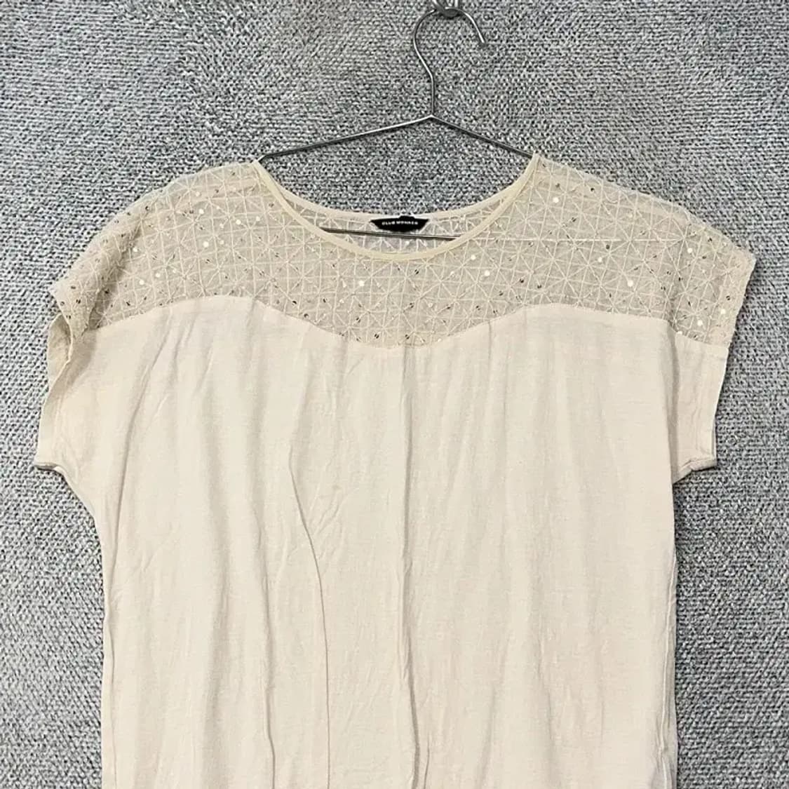 클럽모나코 여성 크림 나시 반팔 티 S 상품이미지3