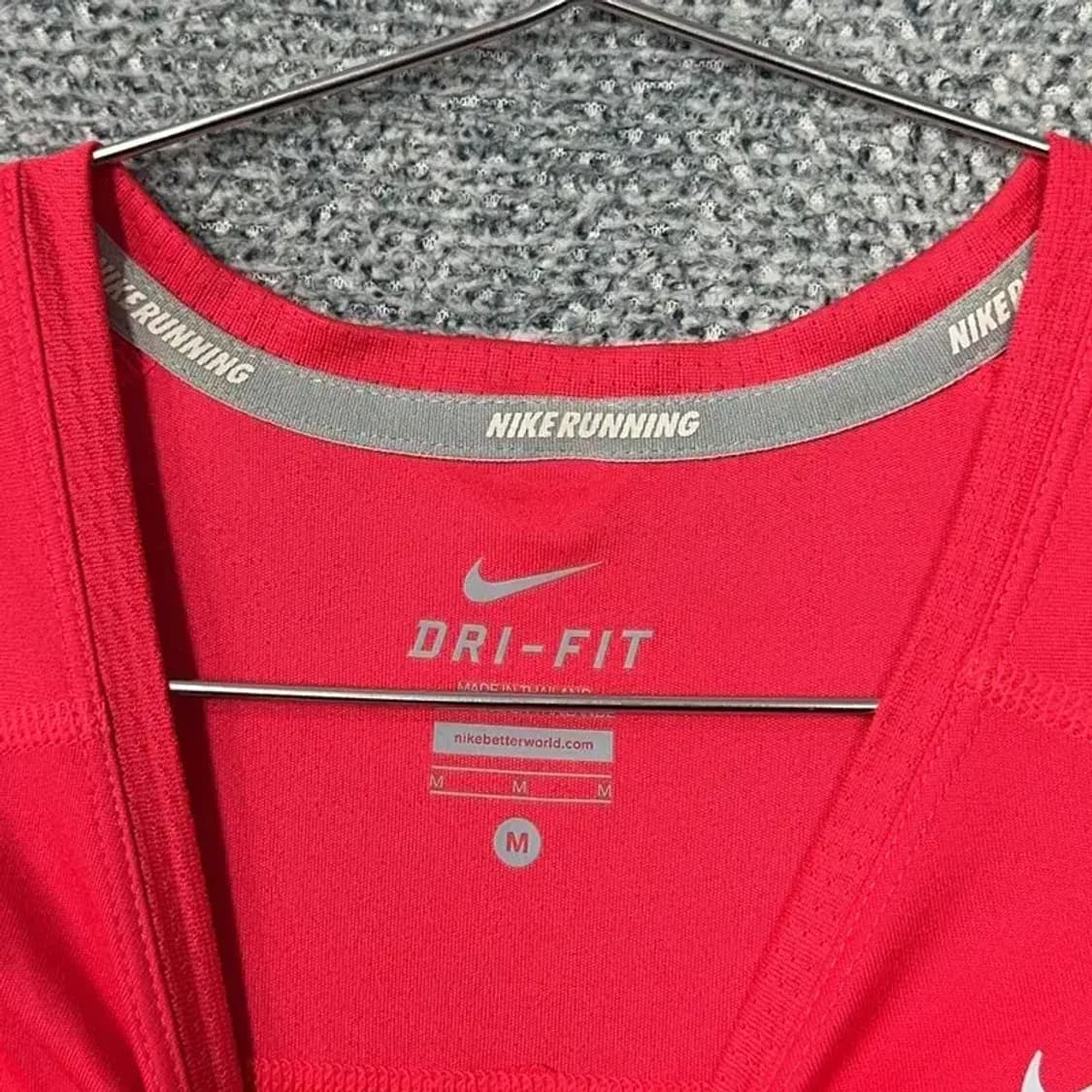 나이키 스우시 드라이핏 기능성 레드 반팔 티 M 상품이미지5