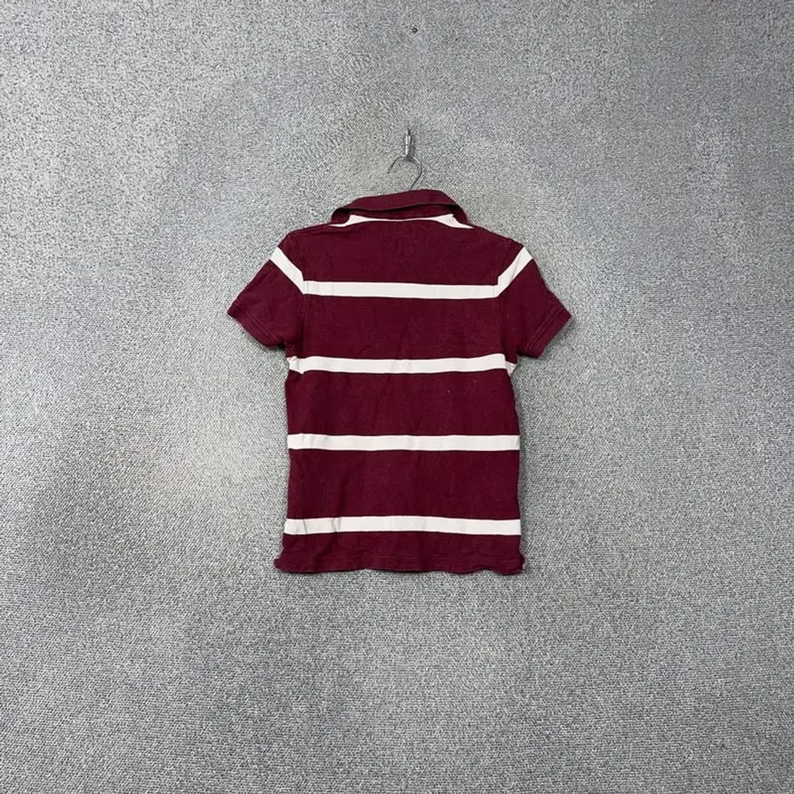 타미힐피거 로고 스트라이프 버건디 반팔 카라티 S 상품이미지2