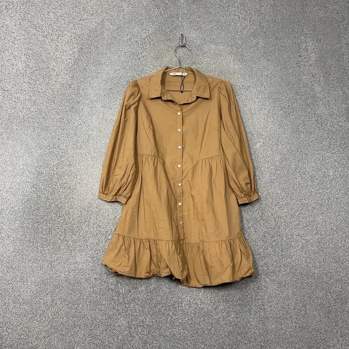 자라 카멜 톤 여성 캐주얼 셔츠 원피스 S 상품이미지1