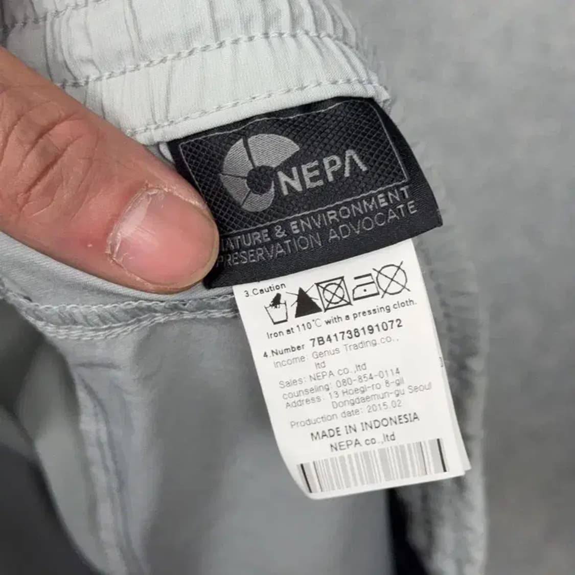 네파 라이트 그레이 로고 여성 기능성 숏 반바지 M 상품이미지3