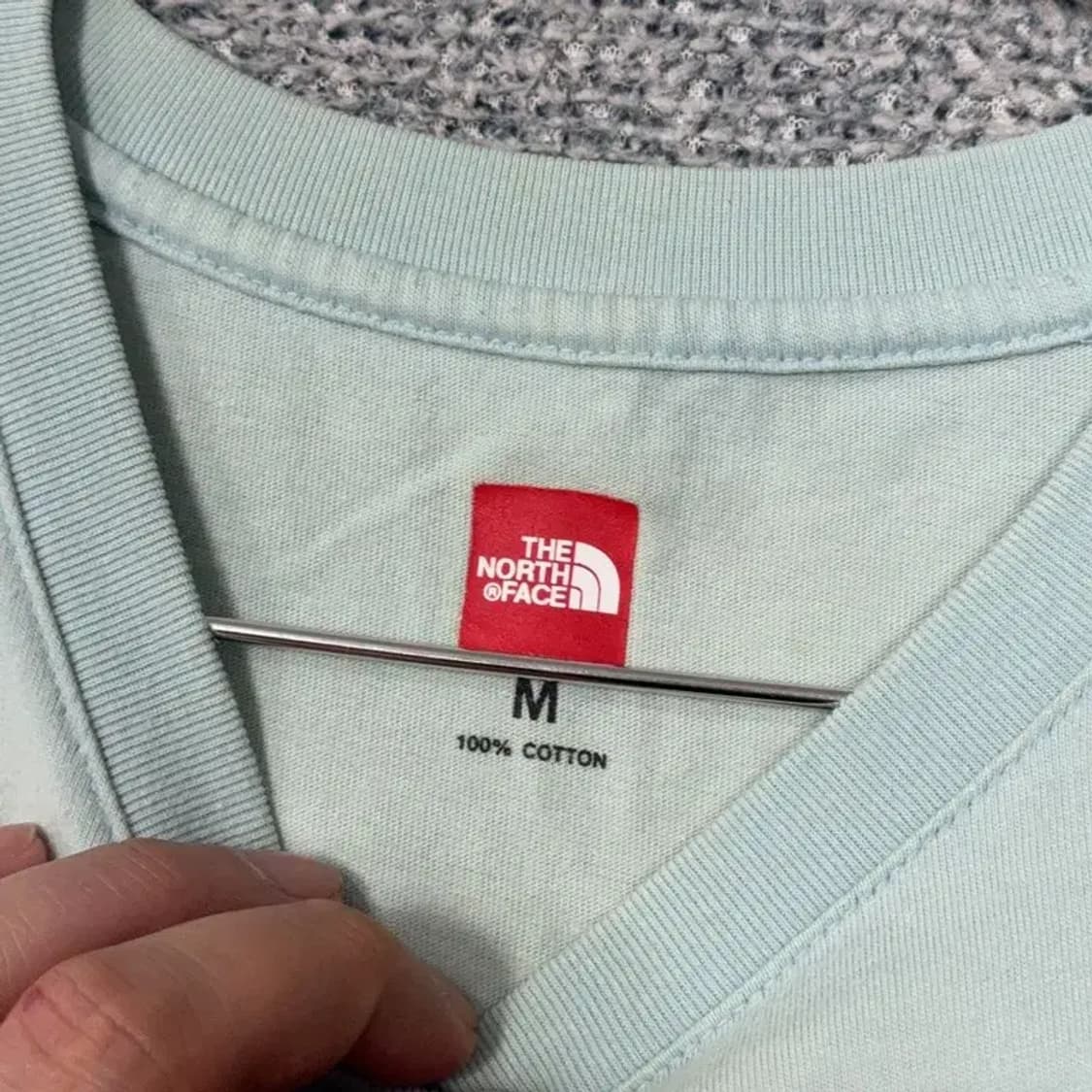 노스페이스 프린팅 민트 반팔 티 M 상품이미지3