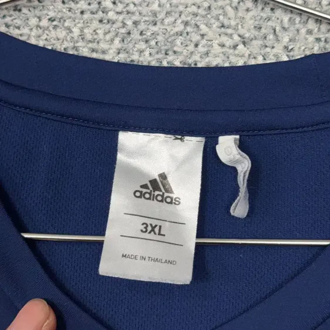 아디다스 네이비 로고 삼선 기능성 운동 반팔티 3XL 상품이미지3