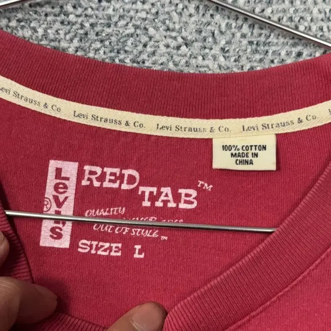 리바이스 프린팅 레드 로고 슬리브 긴팔티 L 상품이미지3