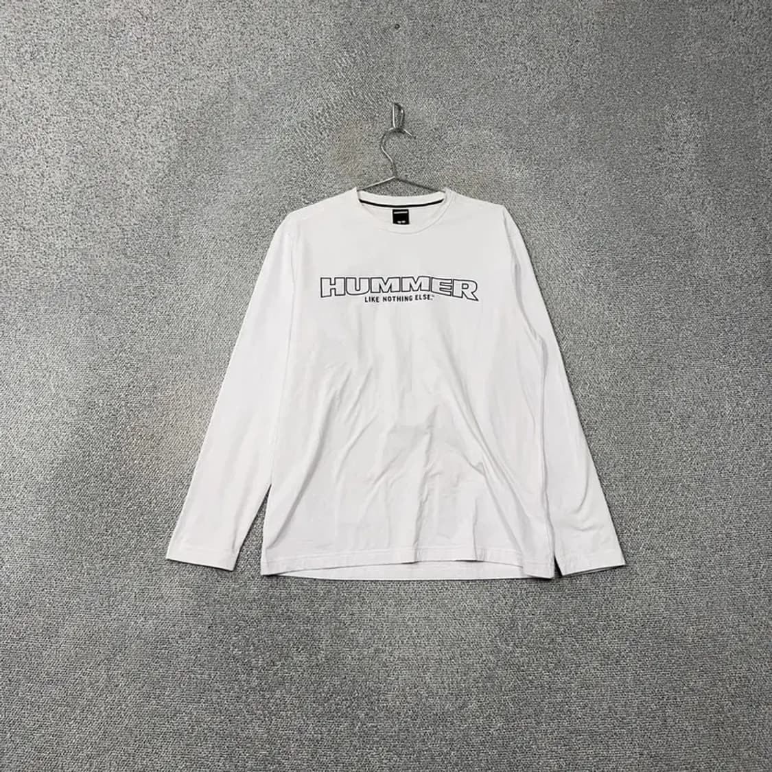 험머 프린팅 로고 화이트 기능성 긴팔티 L 상품이미지1