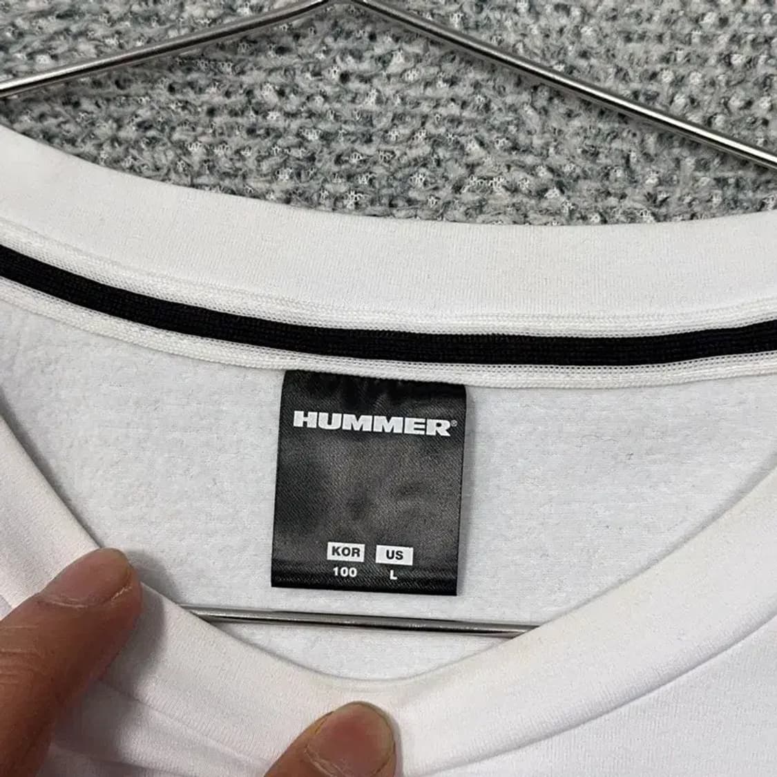험머 프린팅 로고 화이트 기능성 긴팔티 L 상품이미지3