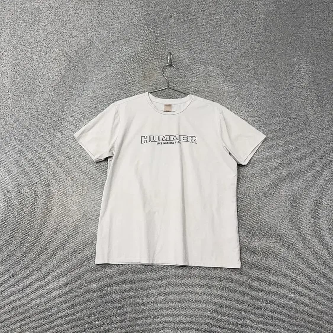 험머 로고 프린팅 남성 캐주얼 화이트 반팔티 XL 상품이미지1