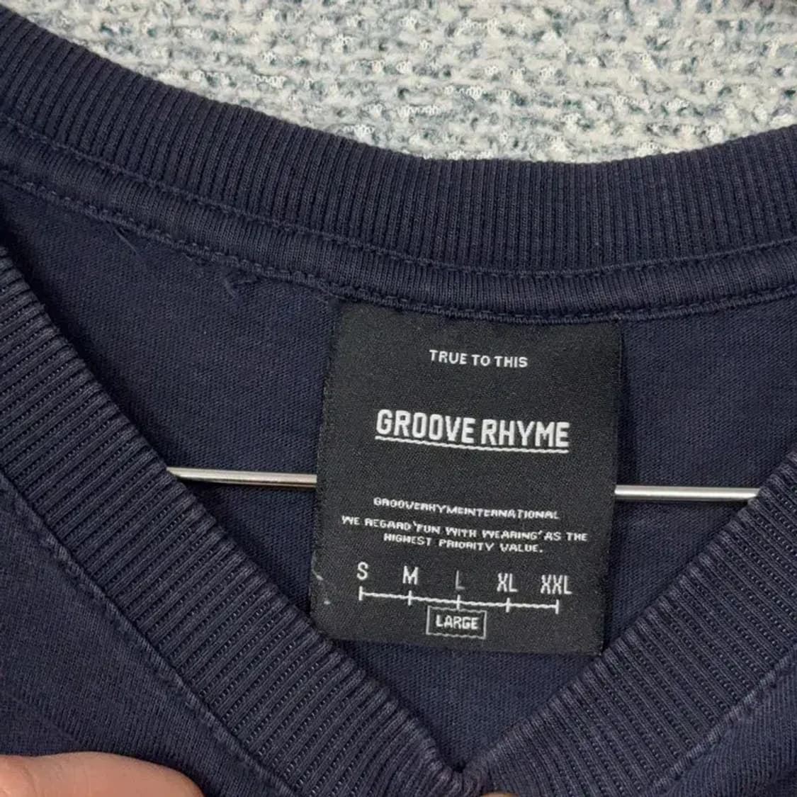 그루브라임 캐주얼 로고 네이비 프린팅 반팔티 L 상품이미지3