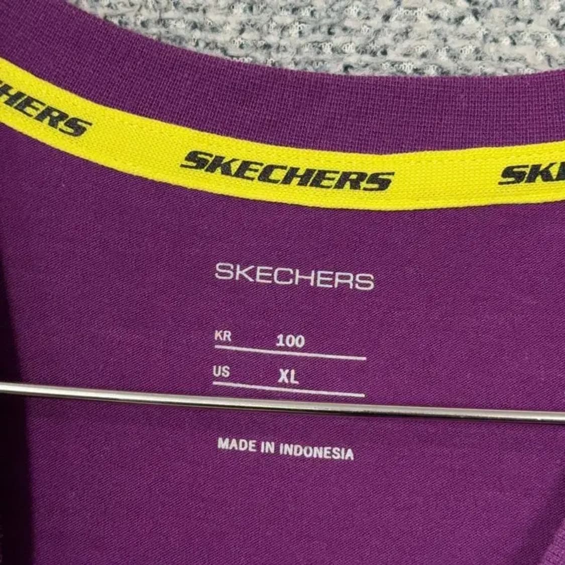 스케처스 퍼플 로고 캐주얼 반팔 티 XL 상품이미지3