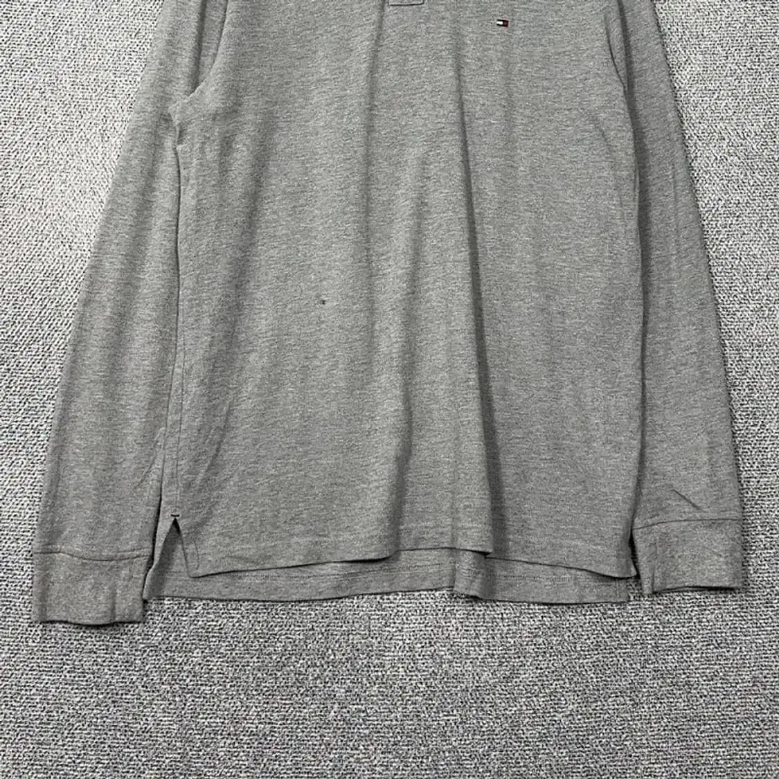 타미힐피거 라이트 그레이 로고 남성 오버핏 긴팔 카라티 L 상품이미지4