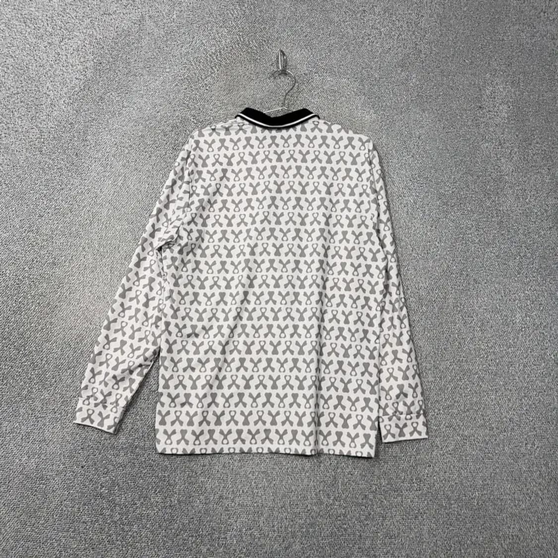 MU스포츠 골프 패턴 남성 로고 기능성 긴팔 카라티 M 상품이미지2