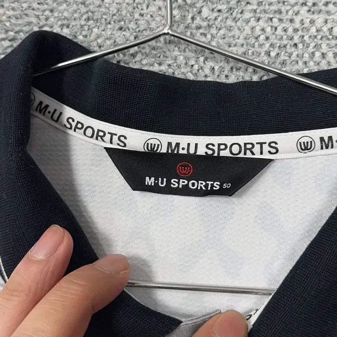 MU스포츠 골프 패턴 남성 로고 기능성 긴팔 카라티 M 상품이미지3