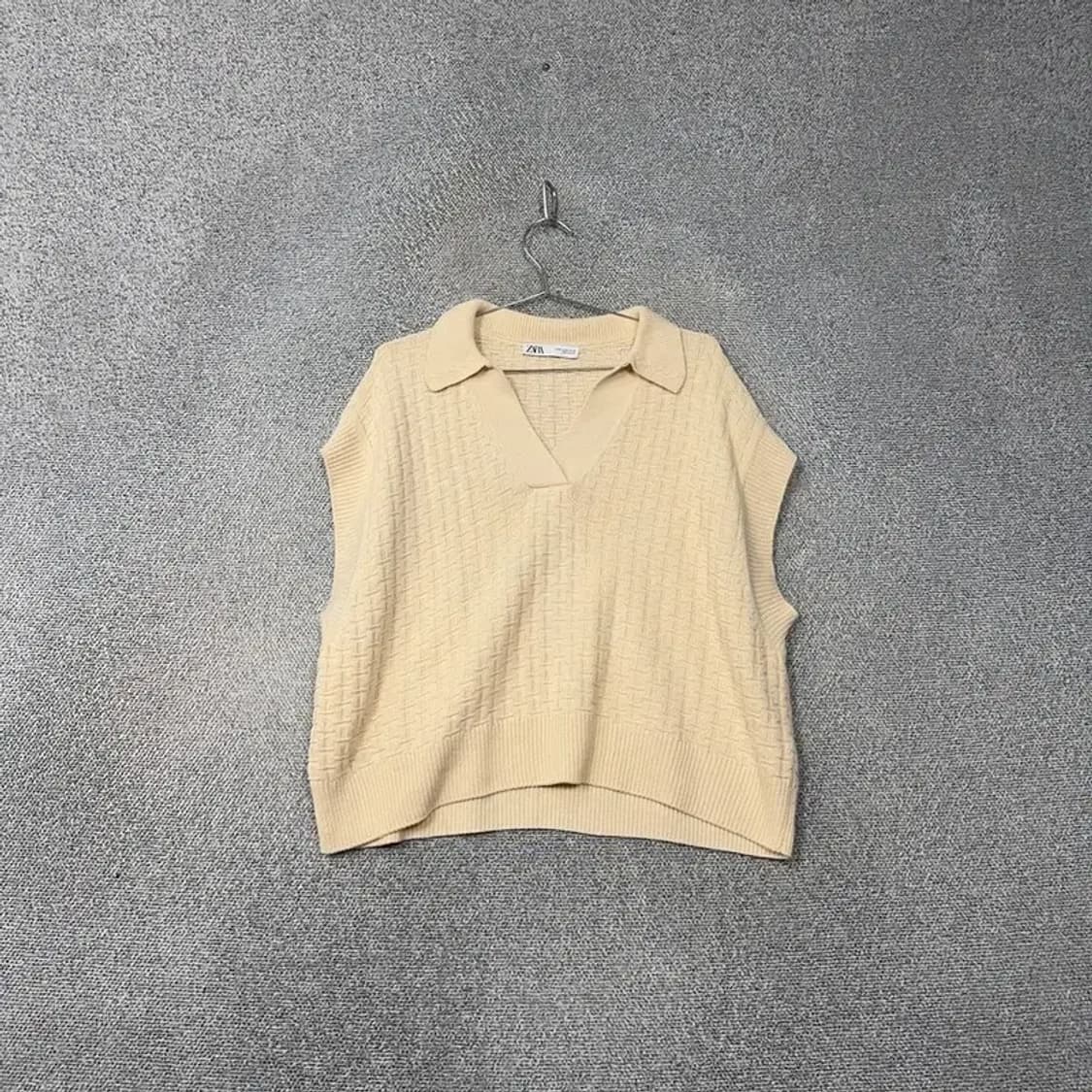 자라 베이지 니트 조끼 베스트 M 상품이미지1