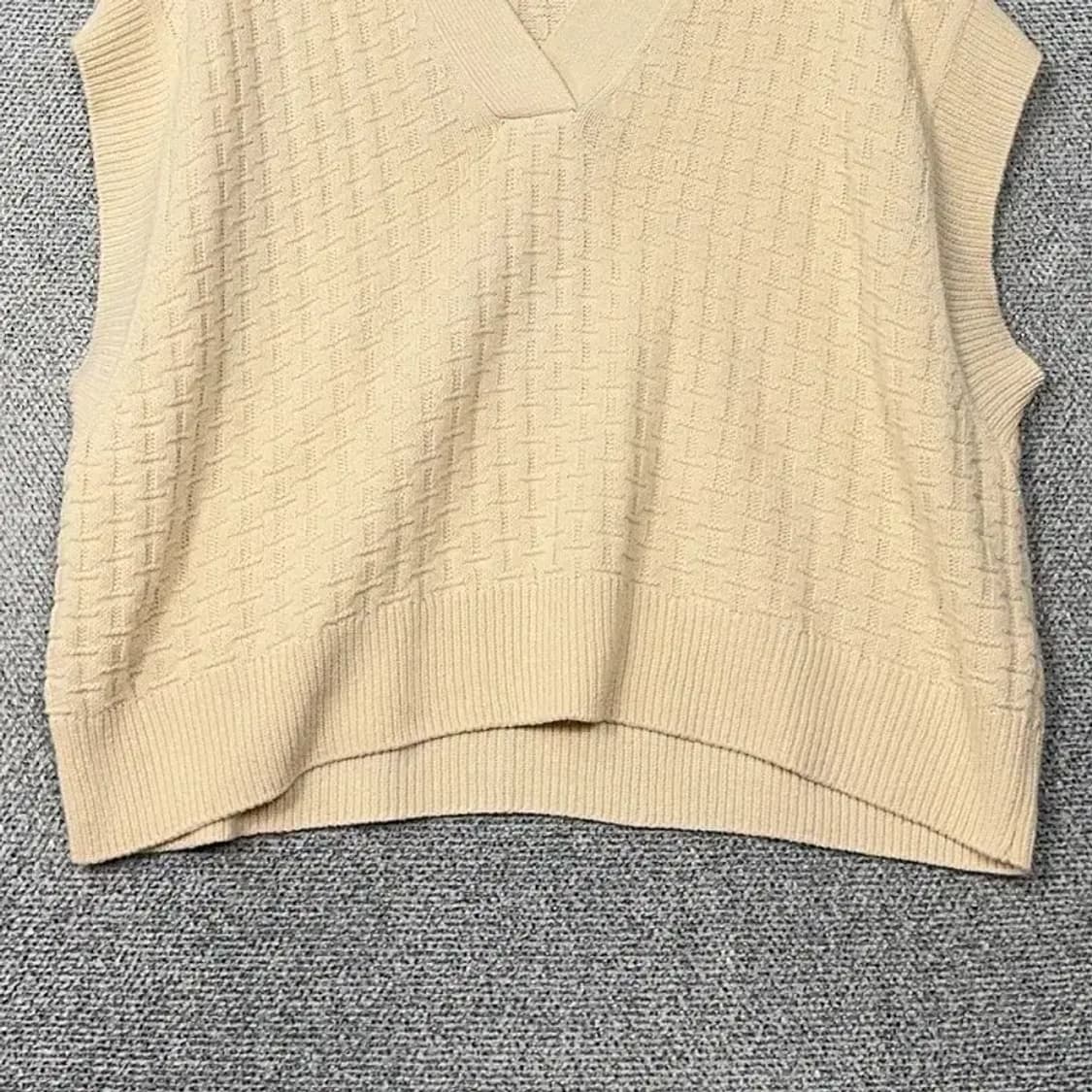 자라 베이지 니트 조끼 베스트 M 상품이미지4