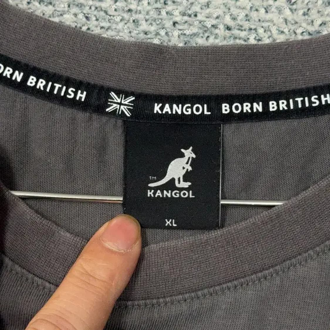 캉골 그레이 심플 로고 남성 반팔 티 XL 상품이미지4