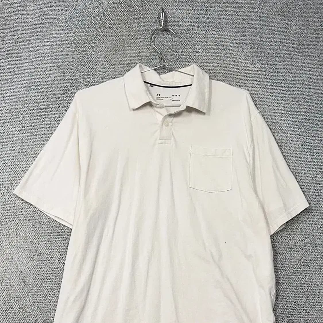 언더아머 화이트 남성 기능성 반팔 카라티 L 상품이미지3