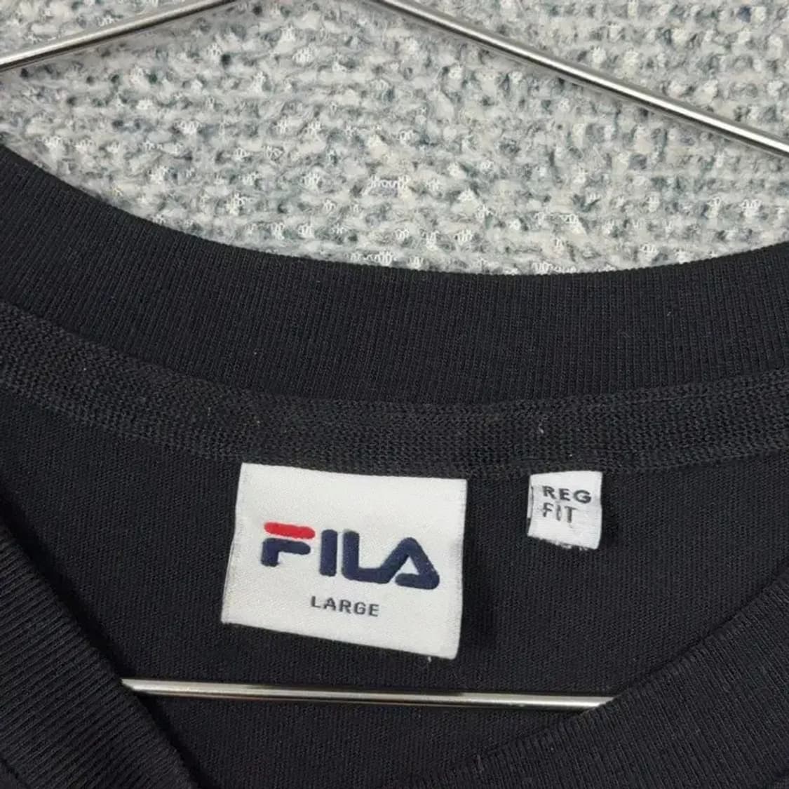 휠라 블랙 프린팅 박스 로고 캐주얼 반팔티 L 상품이미지3