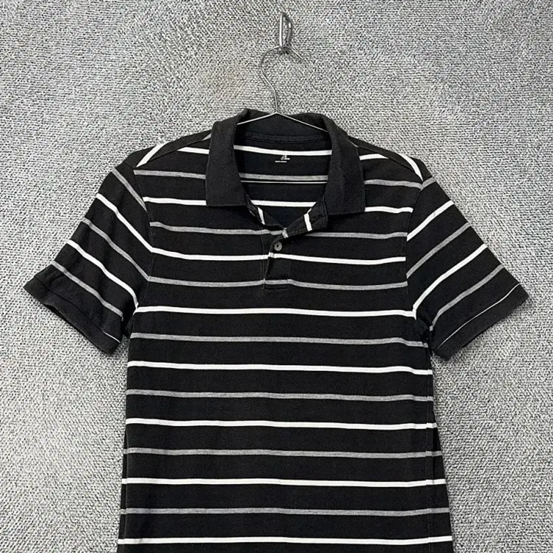 갭 스트라이프 블랙 캐주얼 반팔 카라티 M 상품이미지3