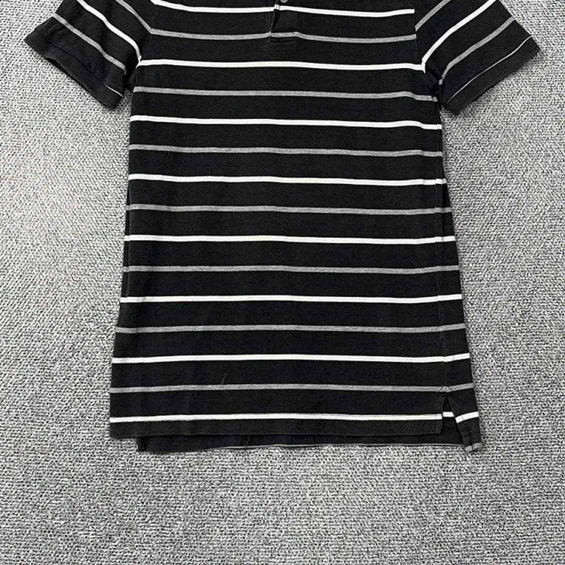 갭 스트라이프 블랙 캐주얼 반팔 카라티 M 상품이미지4