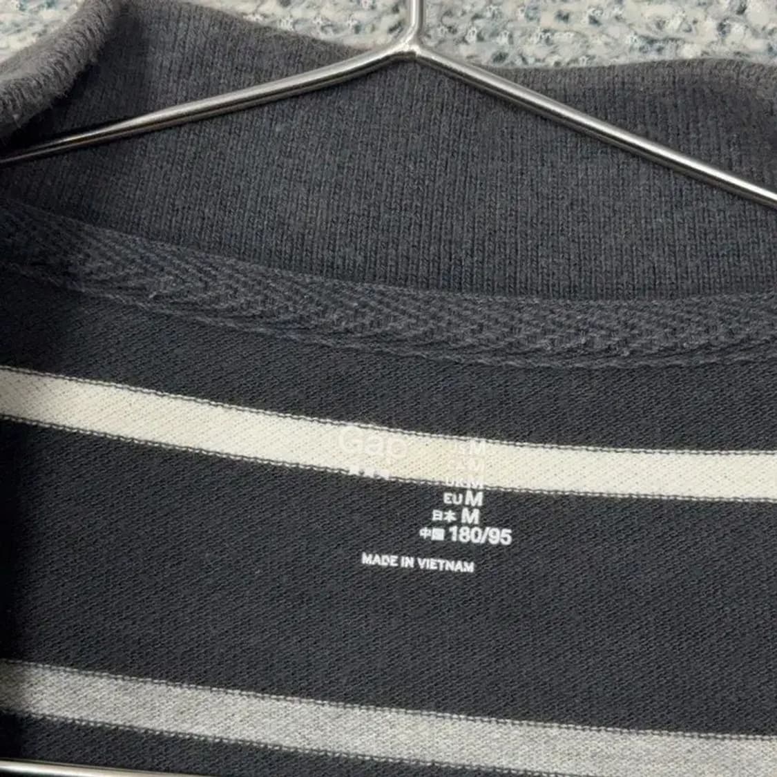 갭 스트라이프 블랙 캐주얼 반팔 카라티 M 상품이미지5